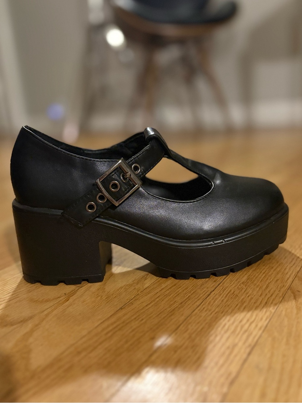 Chunky Mary Jane Platform Heels